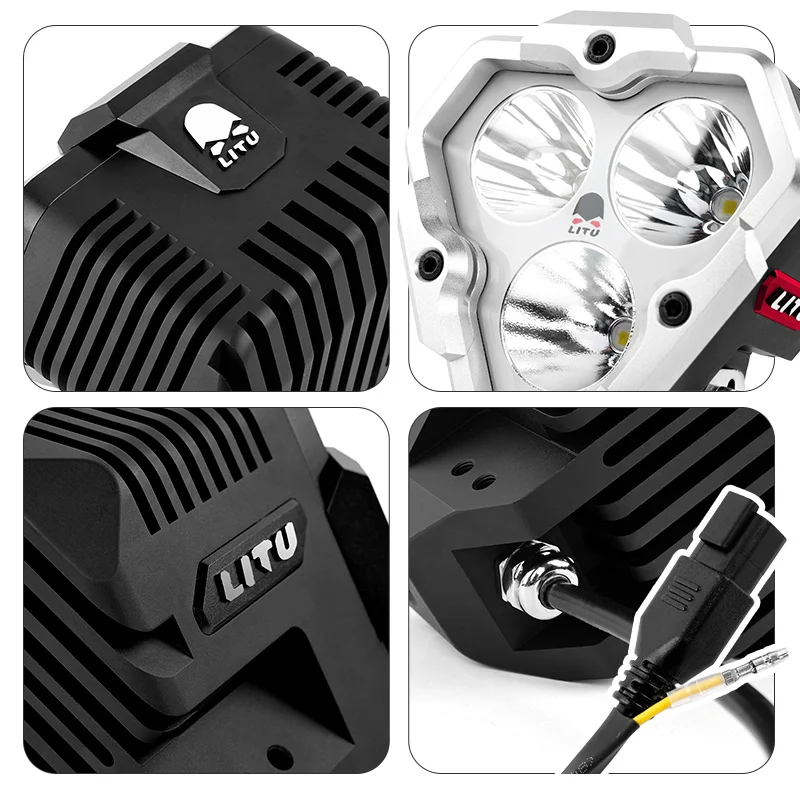 12-24V 120W Super Bright LED Work Light Off-Road Modified Aluminum Roof Triangle Light Cool White Color 6500K Temperature