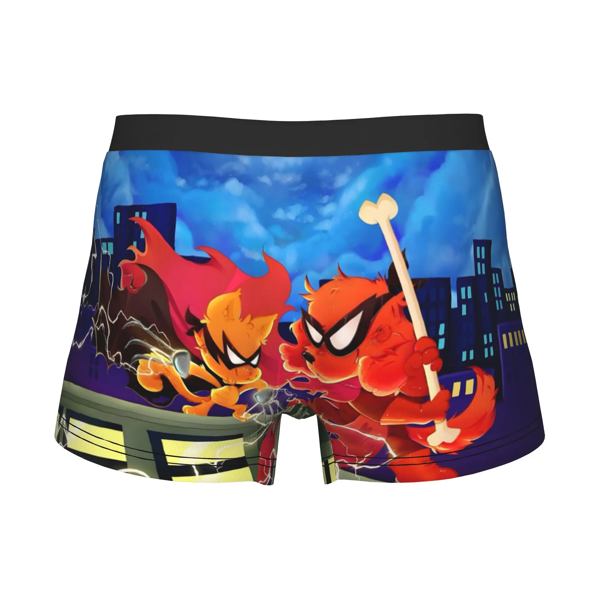 Male Cool Red Evil D-Dogman Underwear Cat Kid Lightning  Boxer Briefs Stretch Shorts Panties Underpants