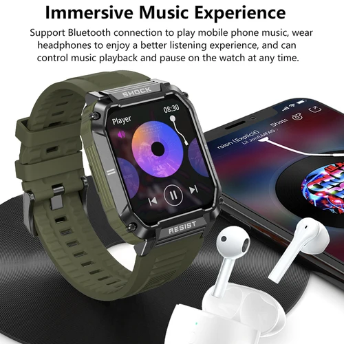 Imagen 2 del producto Reloj Inteligente LIGE para Hombre, con Bluetooth, Monitor de Ritmo Cardíaco, Monitorización del Sueño, Pulsera de Salud, Resistente al Agua, Oferta de Liquidación