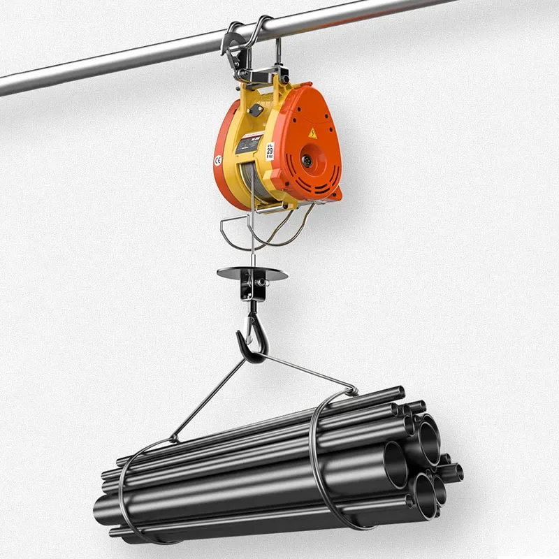 1300W Ultra-High Efficiency Miniature Electric Hoist 19M/min Crane Cable Winch Household Portable Suspended Small Hoist Hoist