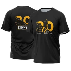 Quạt NBA quần áo ngắn tay áo tay áo, Star Stephen Curry Stamp, Extragranders, Ts sấy nhanh, đồ thể thao thông thường 12 Áo sơ mi NBA bán hàng chính - №2