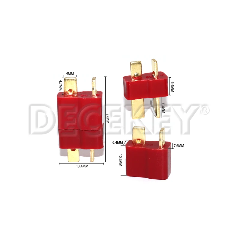 10PCS Anti-skidding Deans Plug T Style Connector Female / Male for RC Lipo Battery ESC Rc Helicopter