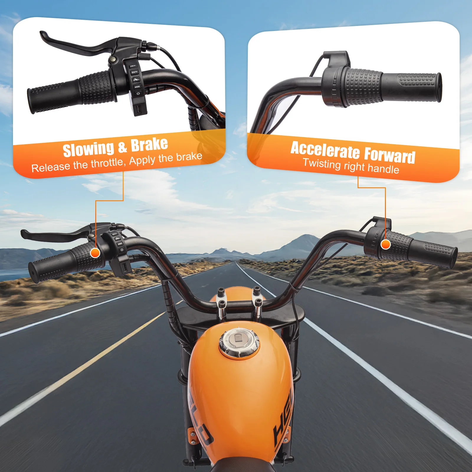 24V Kids Electric Dirt Bike,2-Wheeler Electric Motorcycle,Battery Powered Ride on Toy Car for Aged 8+ Big Kids Gift,w/ Handbrake