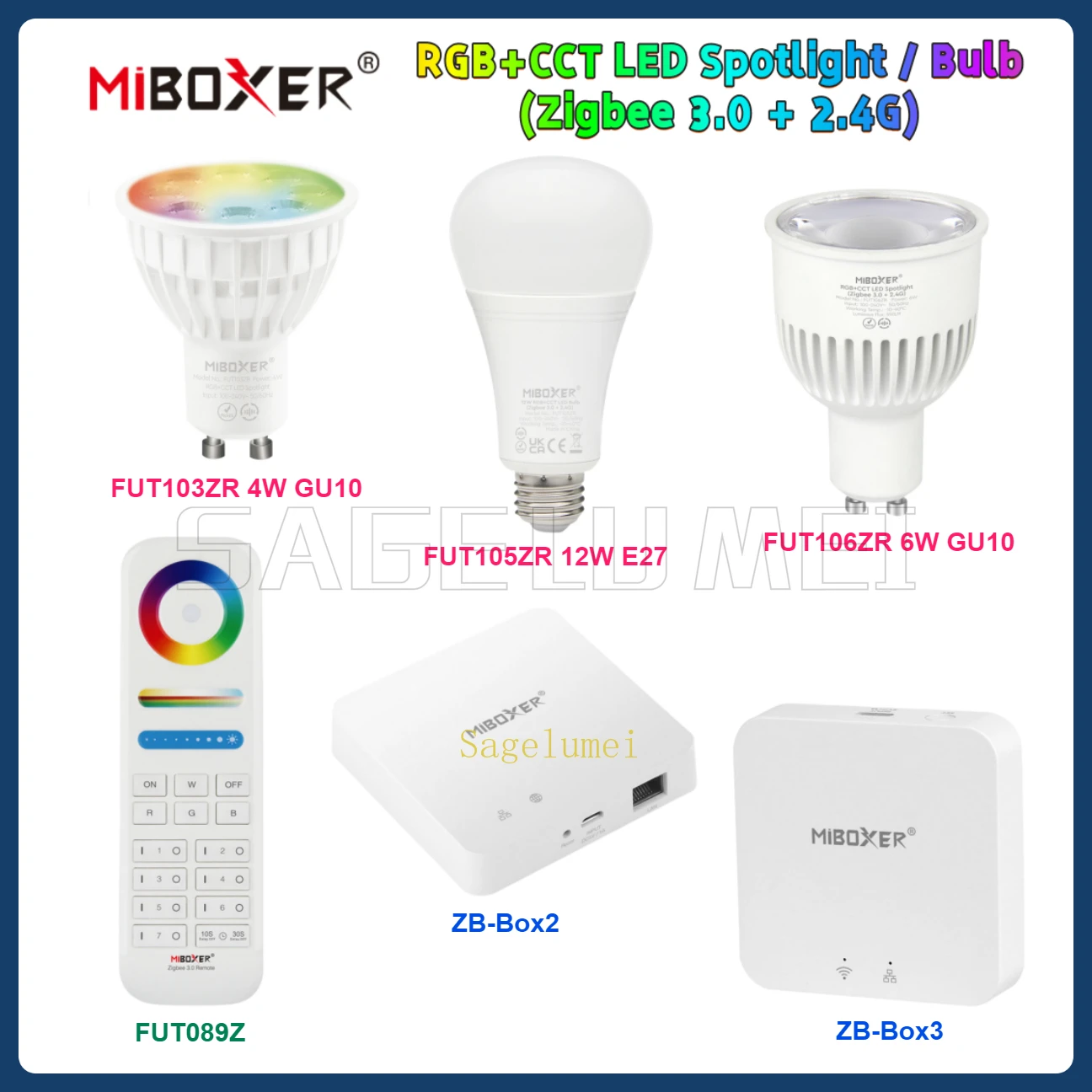 Miboxer FUT105ZR E27 12W FUT103ZR 4W FUT106ZR 6W GU10 Zigbee 3.0 RGBCCT LED Bulb WiFi Lamp APP Amazon Voice Control AC110V-220V