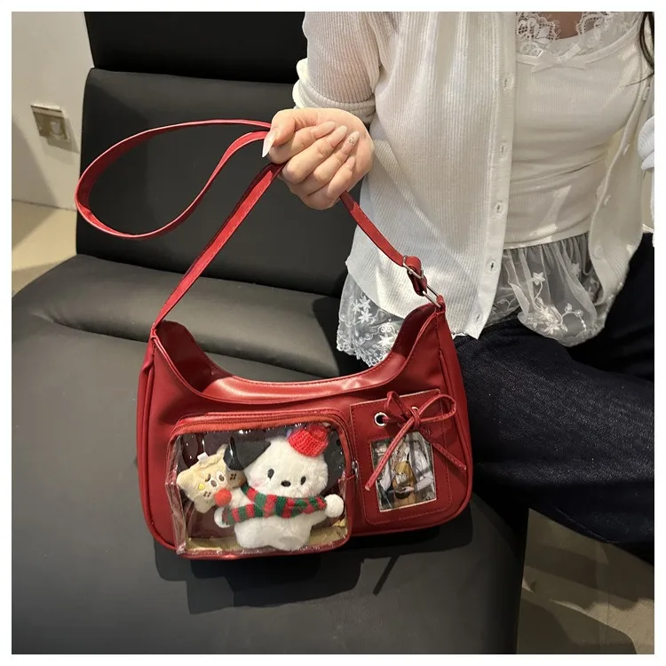 Harajuku Y2K Transparente Ita-Tasche im koreanischen und japanischen Stil für Damen, Preppy-Schul- und Alltagstasche, Schulter- und Umhängetasche für Mädchen – Detail 32