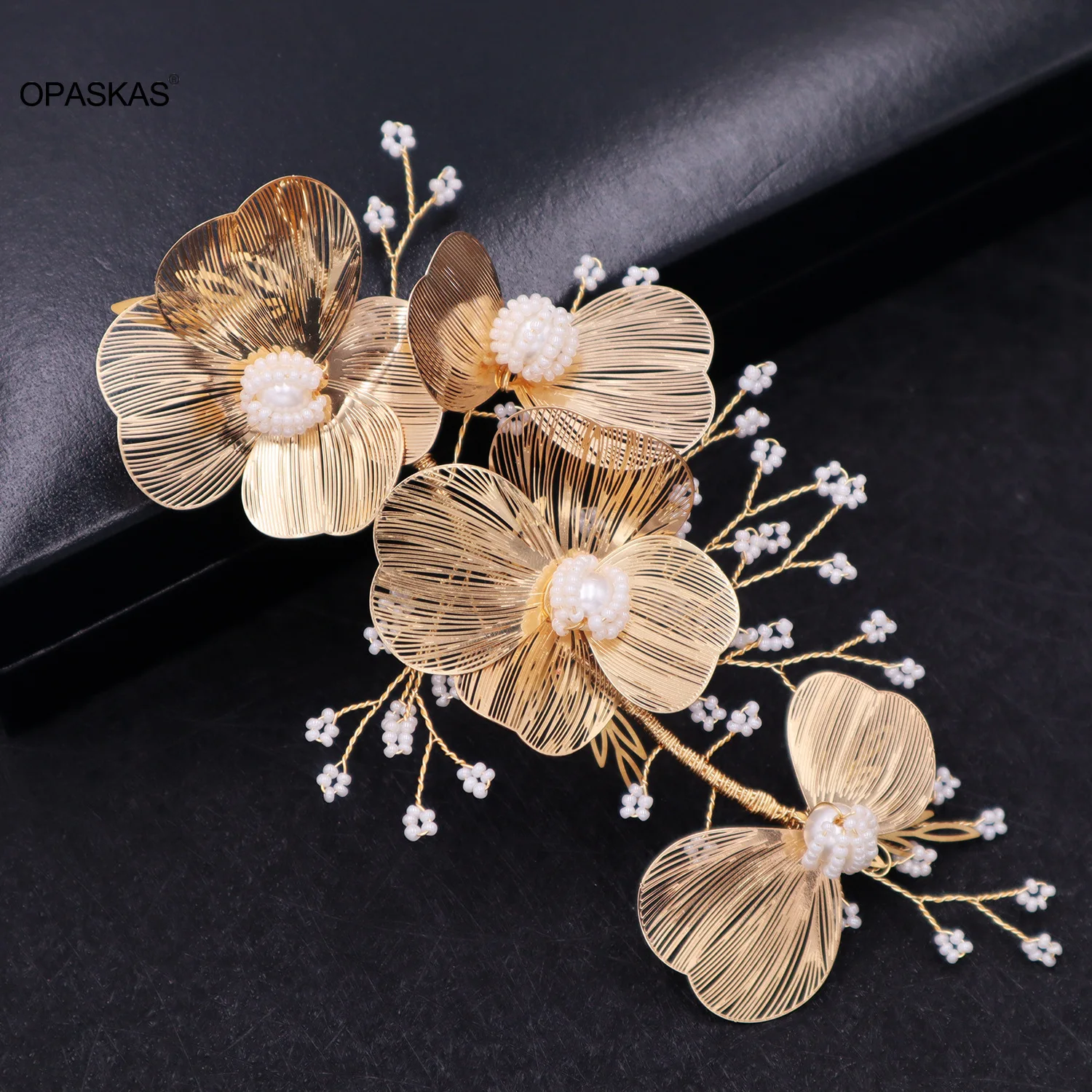 Bride Headbands Lotus Tiaras For Women Pearl Flower Hairbands Marriage Prom Crowns Wedding Hair Accessories Fashion Head Jewelry