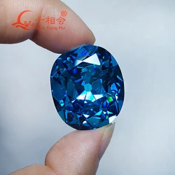 83.9ct 22*25.5mm blue  tanzanite color cushion shape  hope dia mond  cubic zirconia loose stone cz stone for jewelry