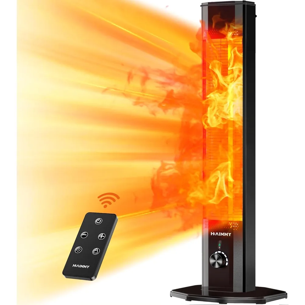 

Outdoor Electric Patio Heater, 42in Infrared Heater with Remote, 9 Heat Levels, 9H Timers, 1500W Instant Heating, Safety