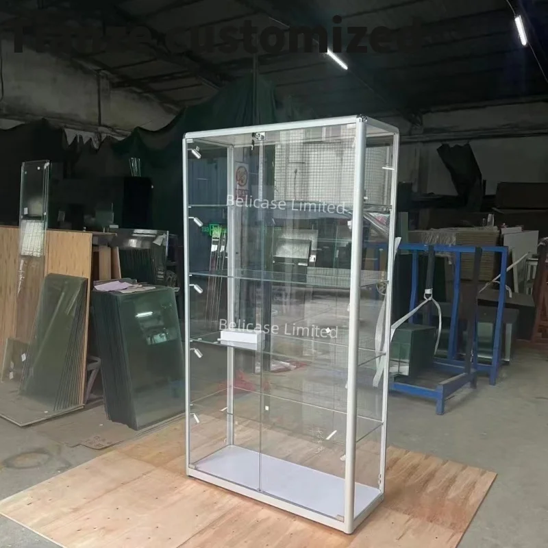 Customized-Standard and Customized FullDisplay Cases Collectibles Aluminum with Led Light Lockable Glass Display Sho