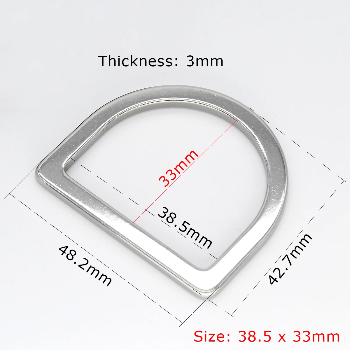 1pc Edelstahl d Rings chnalle ovaler Ring Einsteller Verschluss Schnalle Leder Bastel tasche Teile Geldbörse Rucksack Haustier Kragen Zubehör – Detail 10