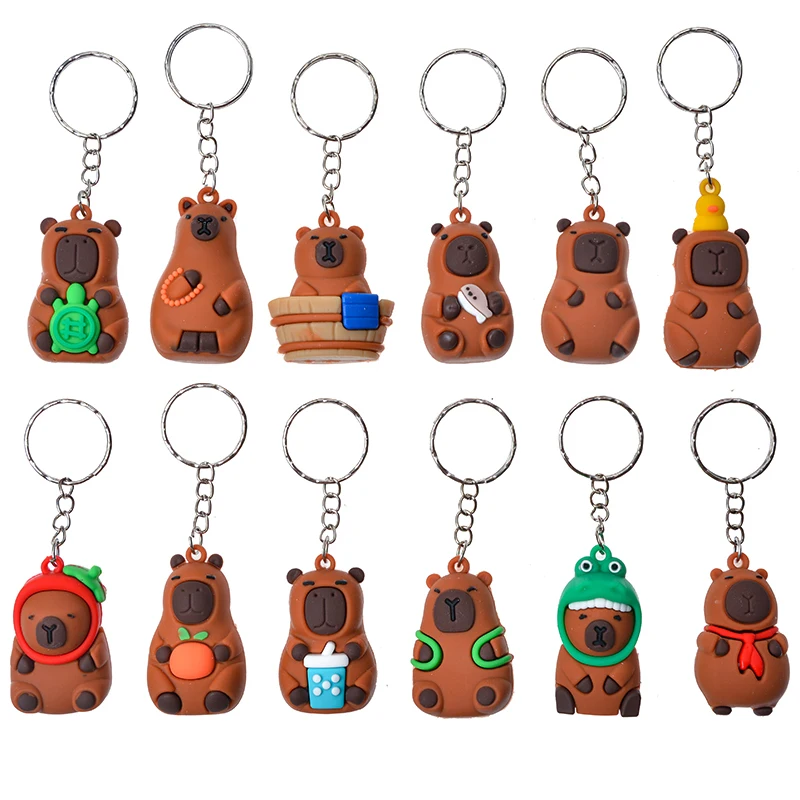 New In Blind Box Capybara 24Pcs Popular Animals On The Internet Model Keychain Pendant Collection Decoration Children\'s Gift