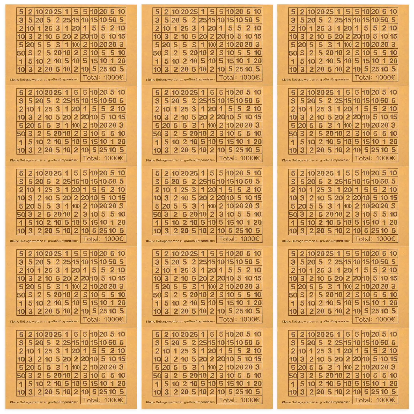 

20 Sheets Piggy Bank Stickers Number Label Money Adhesive Target Targer Light Brown