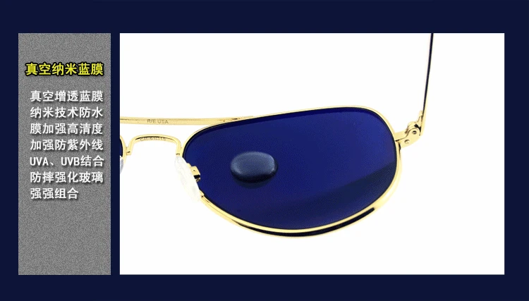 RE Sonnenbrille Mann Amerikanische Armee Militär Luftfahrt Pilot Sonnenbrille Glaslinse Frau Luxusmarke Vintage Metall Titan Rahmen – Detail 7