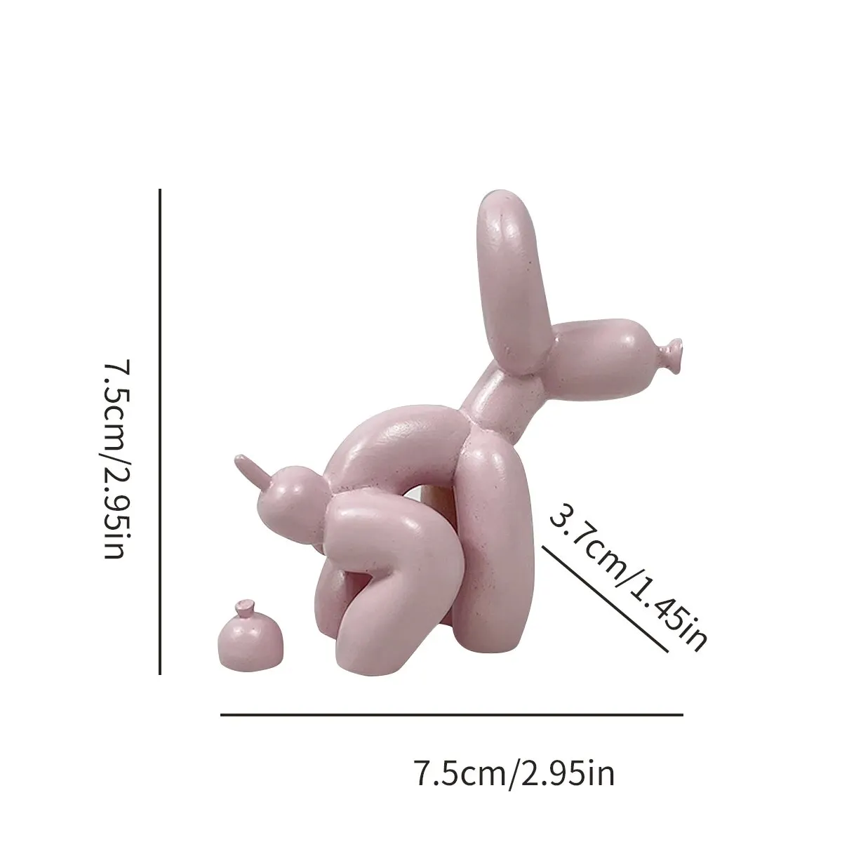 Modern Art Squat Balloon Dog Animal Decorative Statue, Suitable for Interior Living Room Farmhouse Bedroom Office Cabinet Wood