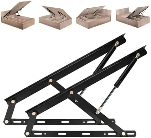 Living Bed Lift Mechanism, Gas Spring Set for Storage Bed, Sofa Lift Kit, Bed Storage Lift, Adjustable Metal Dorm Beds