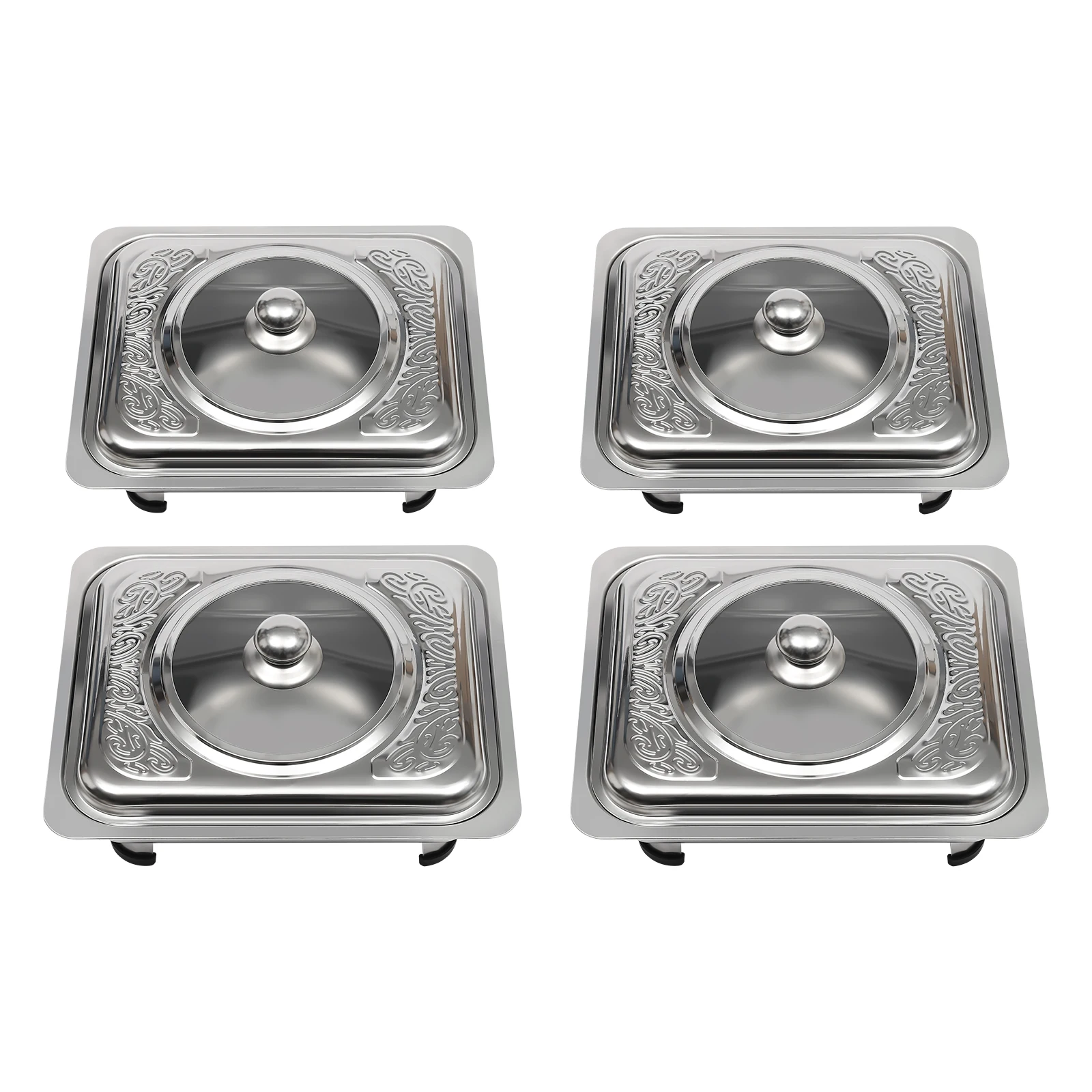 Stainless Steel Buffet Tray Set with Lids