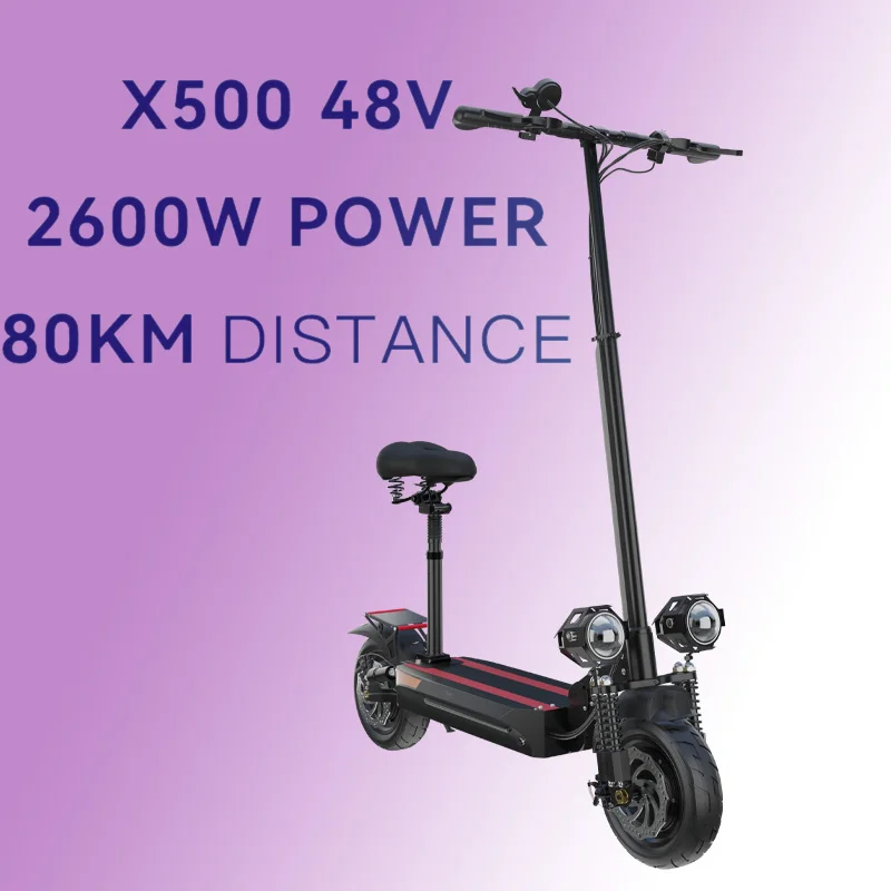 Electric Scooter 2400W Hight Speed Dual Motor E Scooter 10 Inch Shock Absrbing Tires Patinete Eléctric for Adults