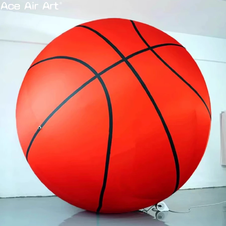 

Гигантский надувной баскетбольный мяч диаметром 3 м, настраиваемый логотип для продвижения магазина спортивного оборудования, символ спортивного поля