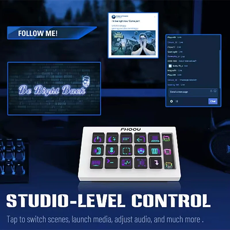 StreamDeck Mini Visual Keyboard 15Keys Stream Deck LCD Button Live Content Creation Controller Custom Button For Win/MacOS Gifts