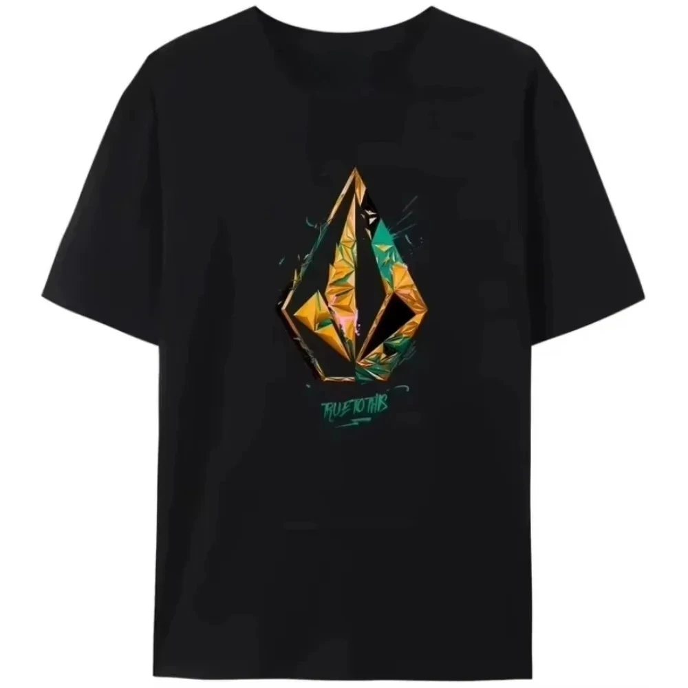 Camiseta de Algodão Volcom 2026 Nova para Homens e Mulheres, Marca de Luxo, Moda, Tamanho Grande, Casual, Manga Curta, Estampa Gráfica, Estilo Harajuk