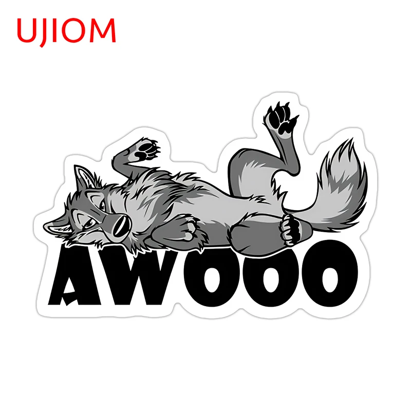UJIOM Furry Wolf Wall Sticker Interesting Cartoon Surfboard Light Switch Decals Waterproof Edgy Smooth Surface Decoration