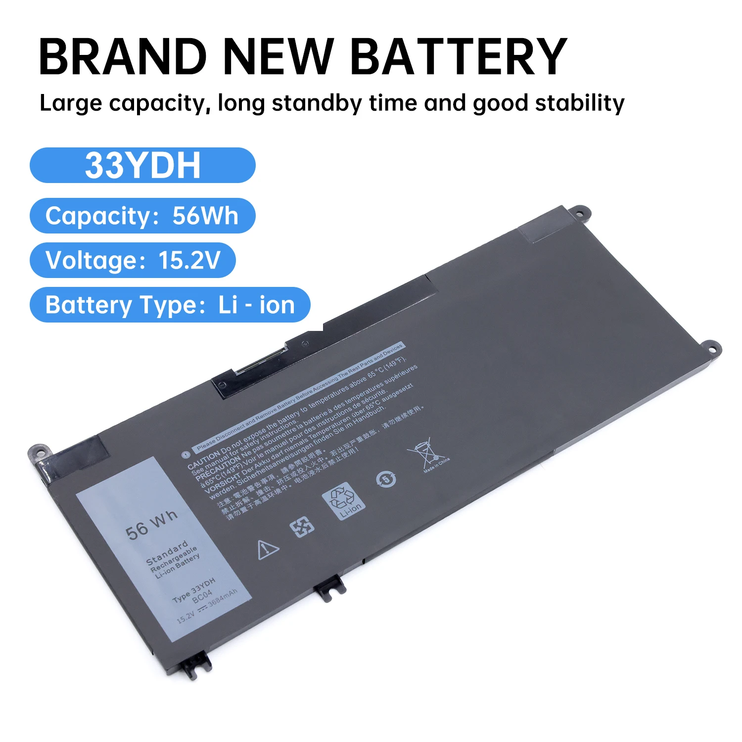 

33YDH Battery for Dell Inspiron 17 7000 7778 7773 15 7577 G3 3579 3779 G5 5587 G7 7588 Latitude 13 3380 14 3490 15 3590 3580
