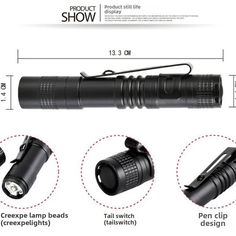 XPE LED مصباح يدوي قوي مصباح يدوي LED صغير بطارية جافة قلم ضوء مصباح يدوي صغير صغير