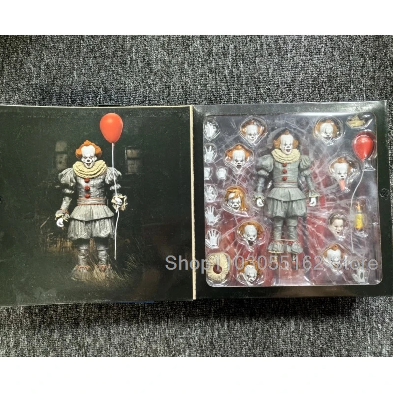 Neca-ペニーワイズアクションフィギュアの多くの顔、顔の変更、収集可能なモデルのおもちゃ、誕生日プレゼント