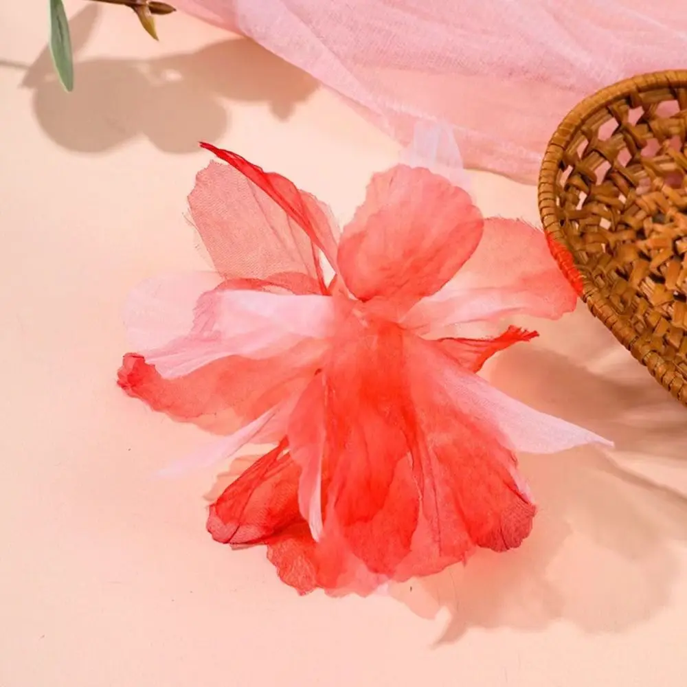 14 см 3D цветы из органзы градиент DIY кружевные нашивки аппликация аксессуары для свадебного платья шелковый цветок кружевная бейка швейные аксессуары