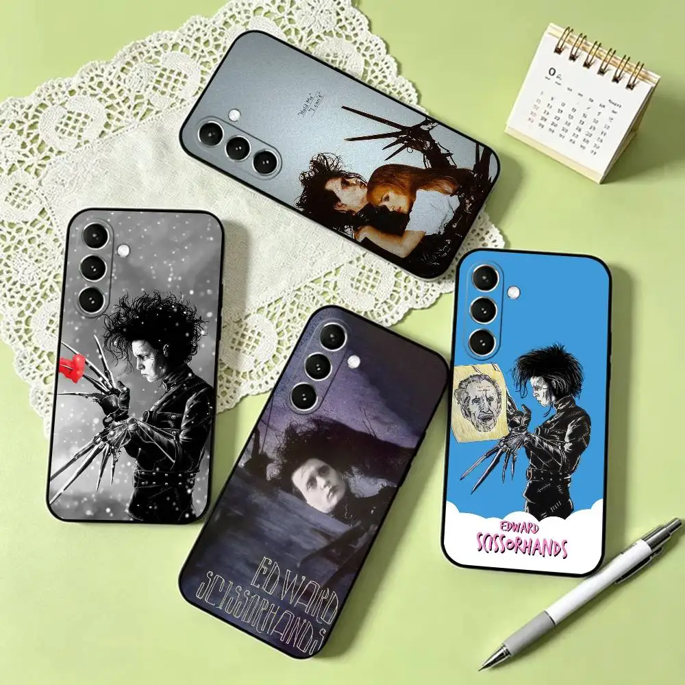 Eward S-Scissorhands Classic Movie Phone Case Black Silicone Soft For Samsung Galaxy A73,A72,A71,A70,A53,A52,A51