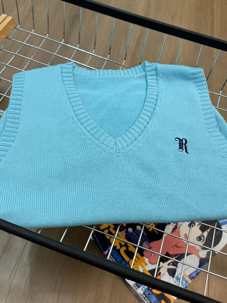 

Женский вязаный свитер Jk, хлопковый жилет с вышивкой, осень-зима Faion College Sle, несколько цветов ort Sve V Ne