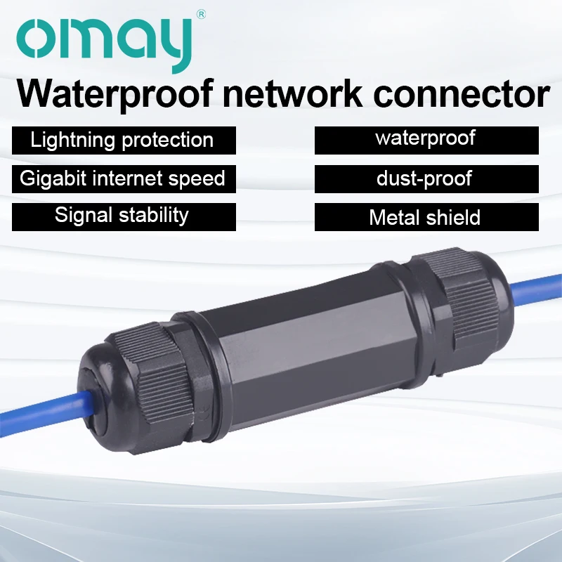 Wodoodporne złącze RJ45 IP67 złącze kabla sieciowego Ethernet podwójna głowica Adapter łącznik rozszerzenie dla Cat5 6 7 8P8C