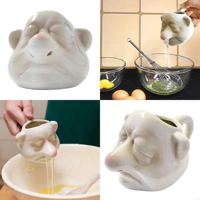 L9NB Dwarf for Creative Egg White Separator Ceramic Egg Yolk White Separator Household Kitchen Gadget Tools Cooking