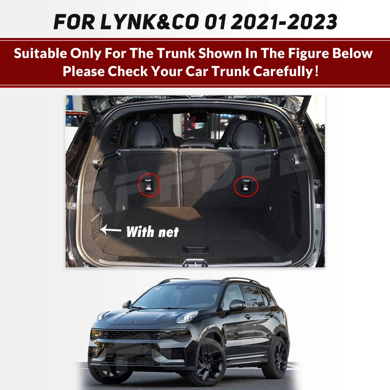 Auto Full Coverage Trunk Mat For LYNK&CO 01 2021-2023 22 Car Boot Cover Pad Cargo Liner Interior Protector Accessories