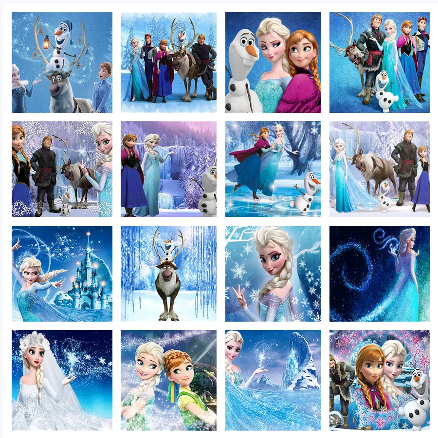Disney Cartoon Frozen Princess Elsa Wall Art Canvas Painting Nordic Posters and Prints Living Room Decor Wall Pictures
