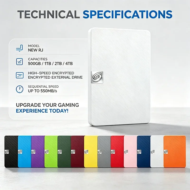 NEW Portable External Green/NavyBlue/White Hard Drive High Speed Expansion Storage Disk for Mac Windows Laptop Data Backup File
