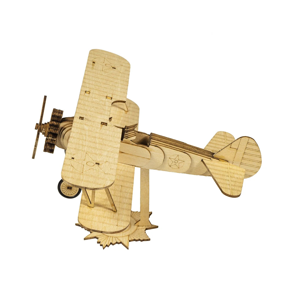 PT-17 Stearman Biplane Wooden Model Kit 1:52 Scale, DIY Static Display Aircraft for Adults, Collectible Home Decor Gift