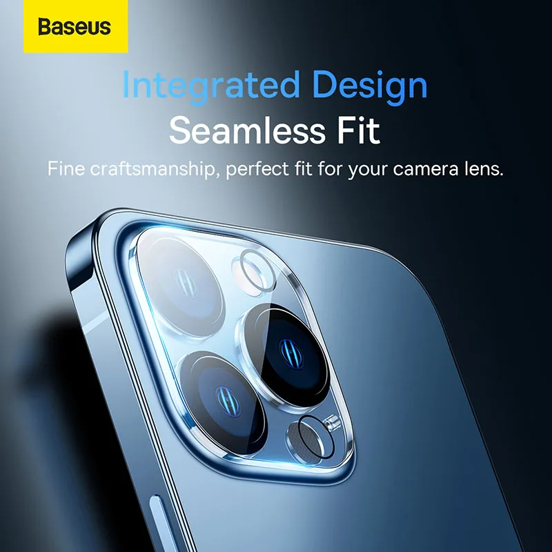 Baseus 2pcs Camera Lens Protector for iPhone 14 Pro Max Plus Full Cover Tempered Glass Camera Protection Film for iPhone 13 Mini