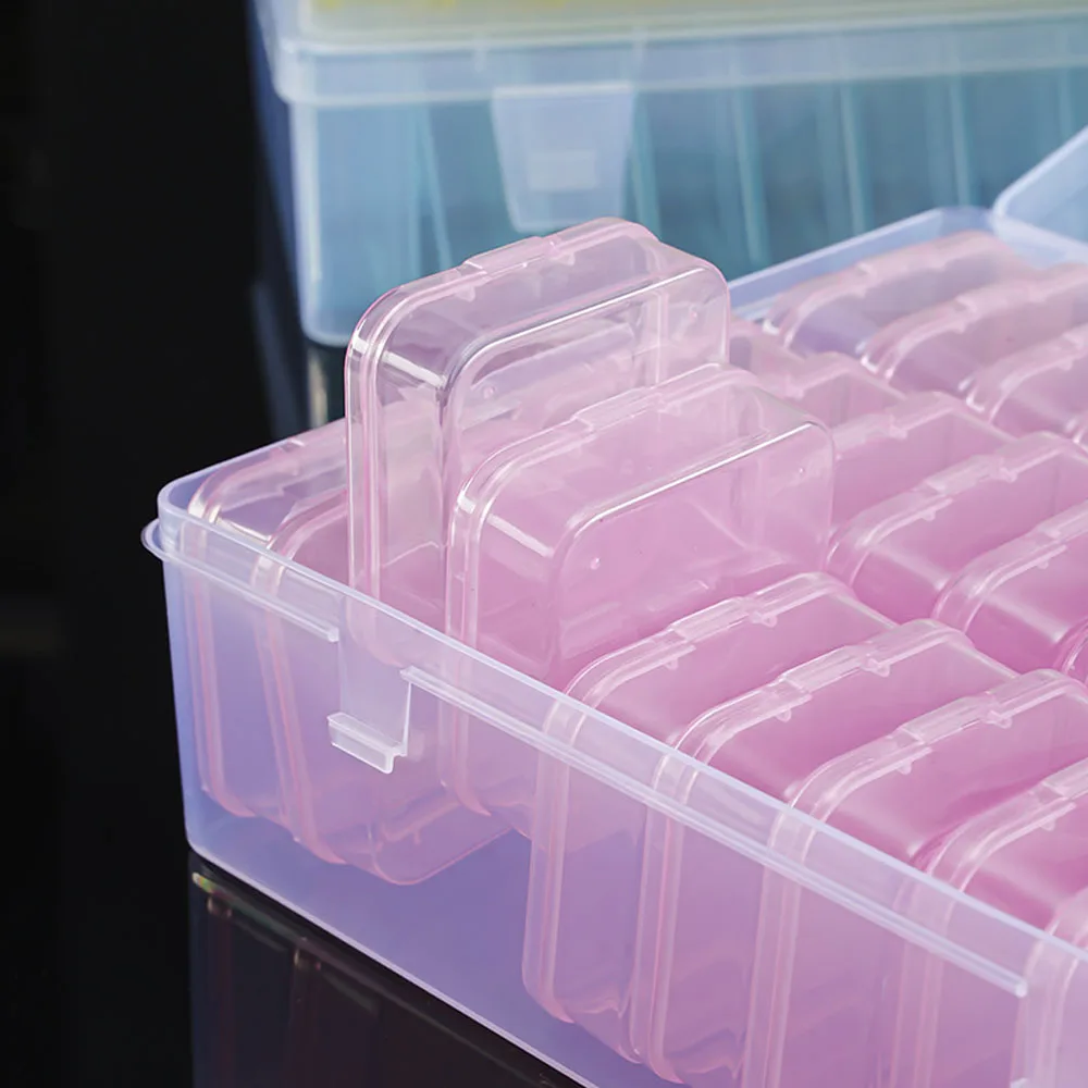 36 Grids Clear Plastic Storage Box, Adjustable Compartment Organizer Case with Removable Dividers, Colorful Beads Jewelry Crafts