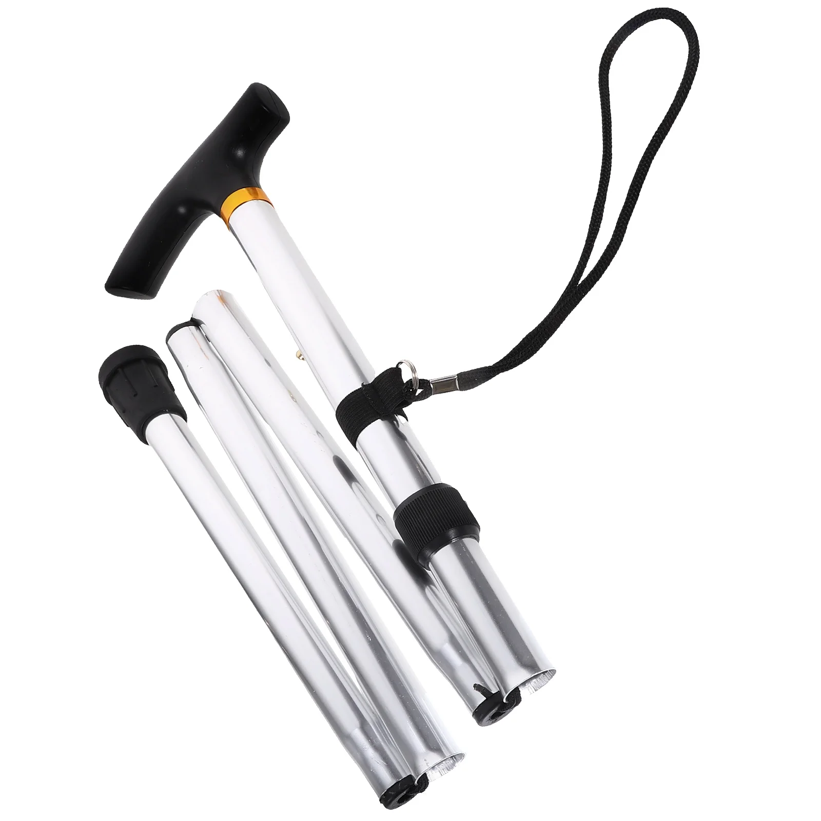 

Aluminum Alloy Retractable Walking Stick Silver Lightweight Adjustable Cane Trekking Pole Nonslip Strong Suitable for Elderly