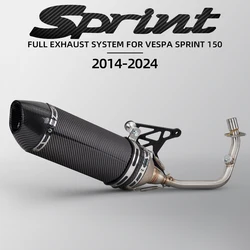 Motorcycle Exhaust Full System Front Link Pipe R77 Muffler For Vespa Sprint 150 125 3V Primavera 150ie 125ie