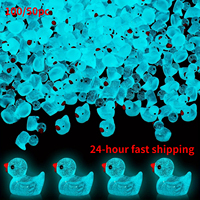 100pcs Glow-in-the-Dark Mini Resin blue Ducks Luminous DIY Craft Decorations for Aquariums Garden Landscapes Holiday Party Decor