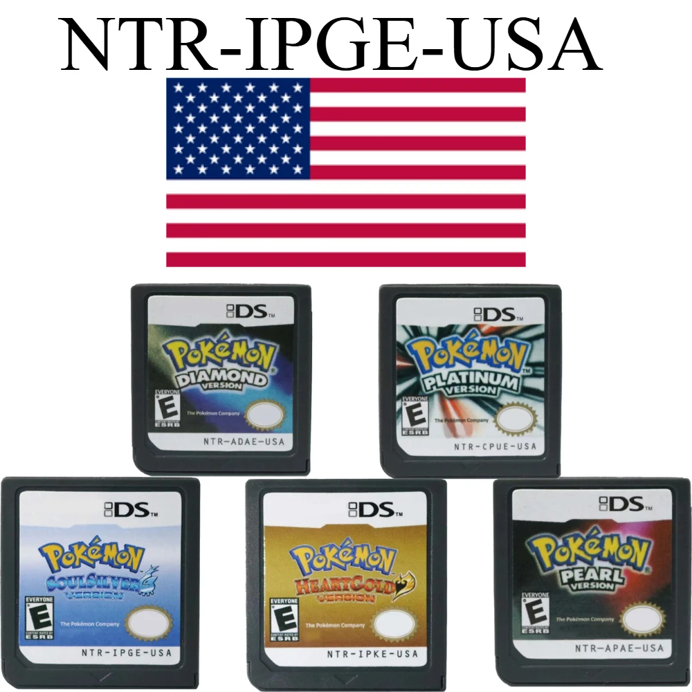 NTR-IPGE-USA Pokemon tarjeta combinada 3DS NDS tarjeta combinada DS corazón dorado y alma plateada tarjeta de juego Pokemon tarjeta de juego regalo