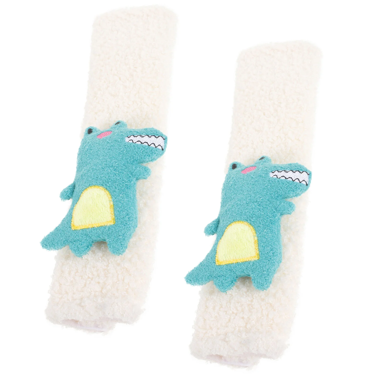 2 Pcs Baby Shoulder Guard for Stroller Belts Soft Padded Infant Car Strap Covers Coffee Brown Bear White Fuzzy for Stroller