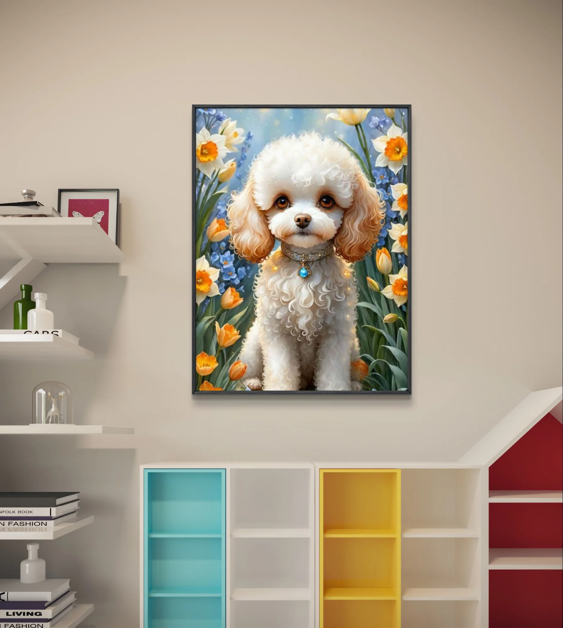 Pet Dog AB Diamond Painting Kit Poodle Diy Diamond Embroidery Rhinestones Cross Stitch Hand Gift Animal Home Wall Art Decor