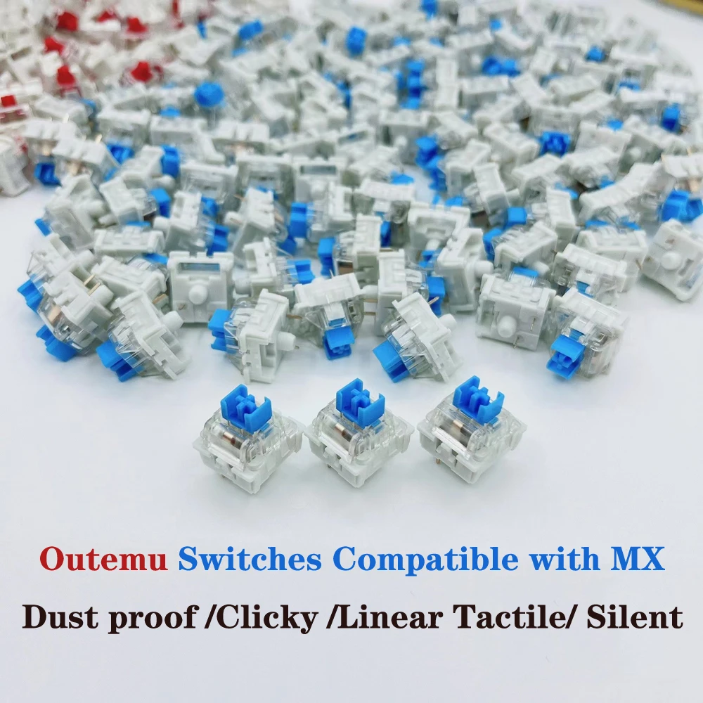 Outemu Silent White Gray Switch For Custom Mechanical Keyboard Linear Switch RGB Black Red Key 3Pin Clicky PC Gaming MX Switch