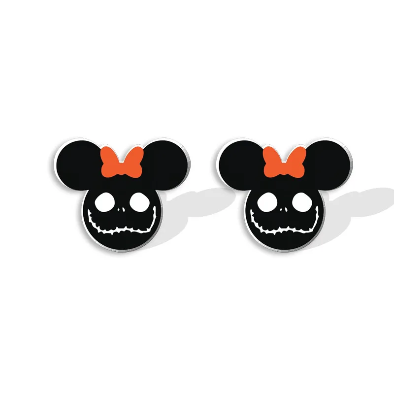 Disney Mickey Mouse Halloween Series Acrylic Earrings Girl Cute Cartoon Mickey Minnie Fun Holiday Earrings Decoration Gifts