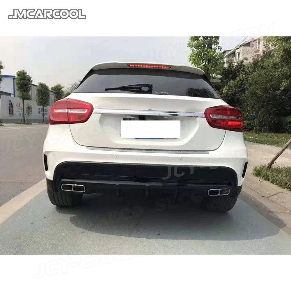 

Rear Diffuser Lip Spoiler Trims With Exhaust Tips Bumper Protector For Benz GLA Class X156 GLA45 Sport 2014-2017