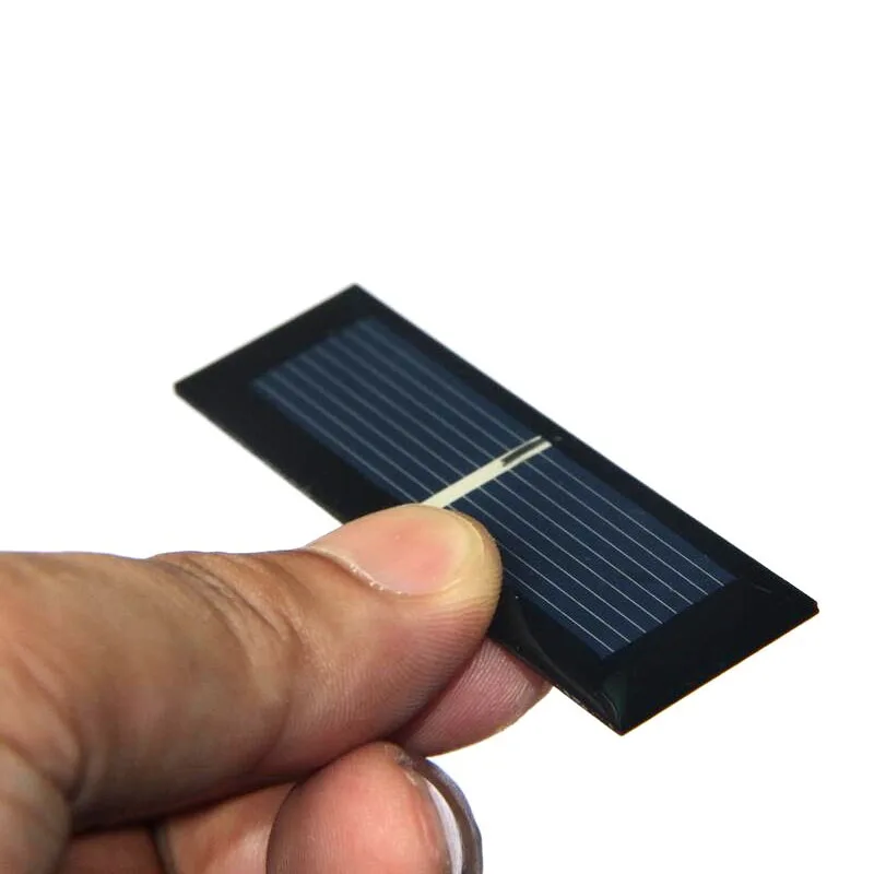 0.125W 0.5V 65*20MM Polycrystalline Small Size Solar Panels Mini Epoxy Solar Cells for DIY Garden Led Lights Educate Toys 20Pcs