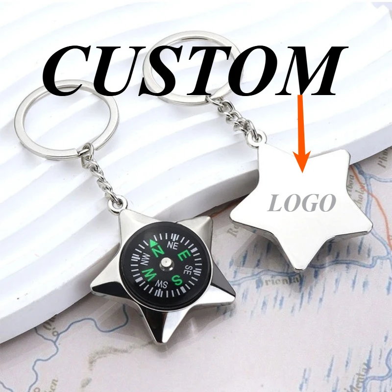 

1pc Custom Keychain Personalized Creative Metal Multifunctional Compass Customized Key Ring Car Accessories Gift Wholesale